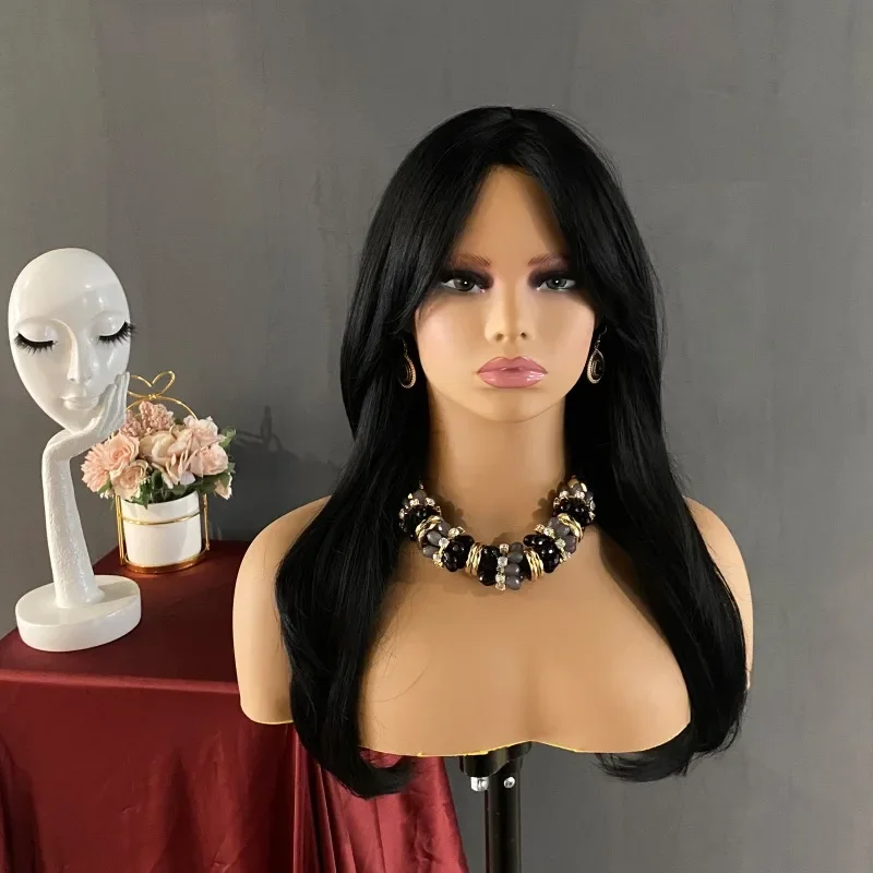 Realistic Female Mannequin Head with Shoulders Manikin Doll Head Bust for Wigs Jewelry Nacklace Display