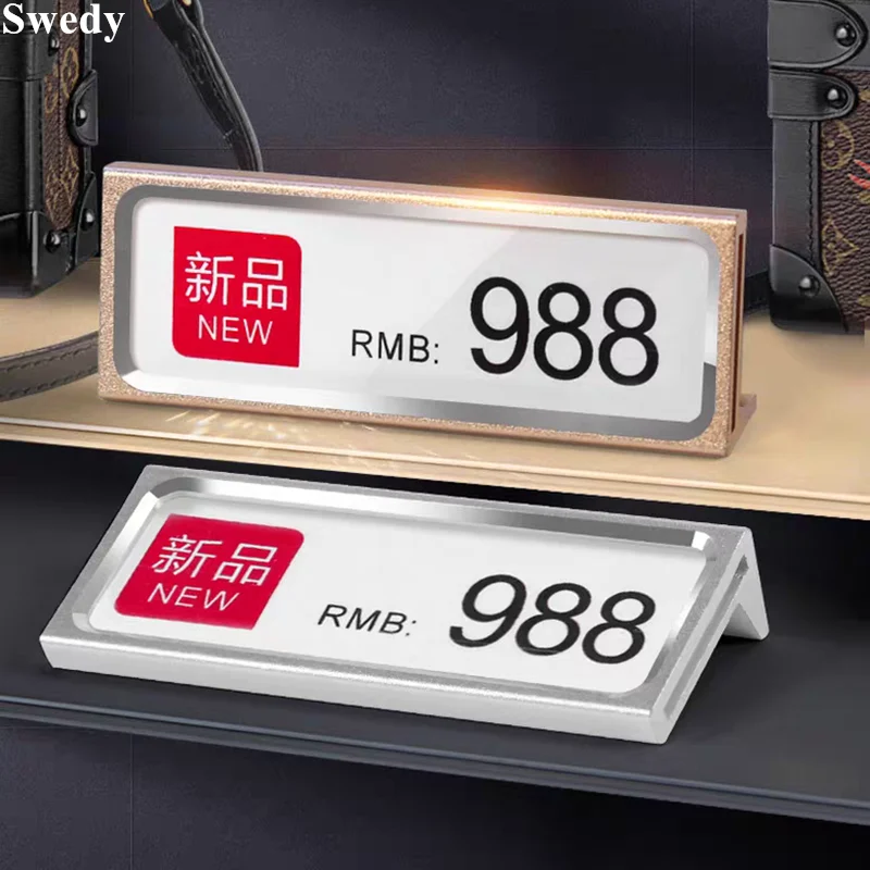 59x17mm Metal Price Label Paper Card Holder Ticket Paper Sign Holder Display Stand Name Card Price Holder Tags