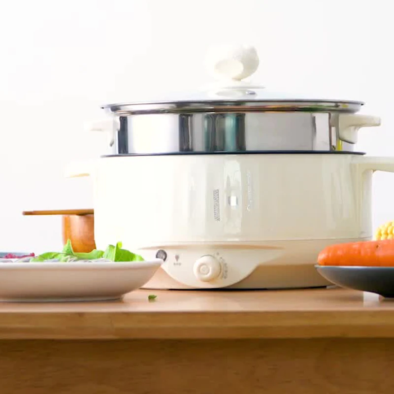 Fornello elettrico 1.7L cuociriso piccolo 1-2 persone Multicooker pentola calda antiaderente per uso domestico cottura a vapore elettrica 220V