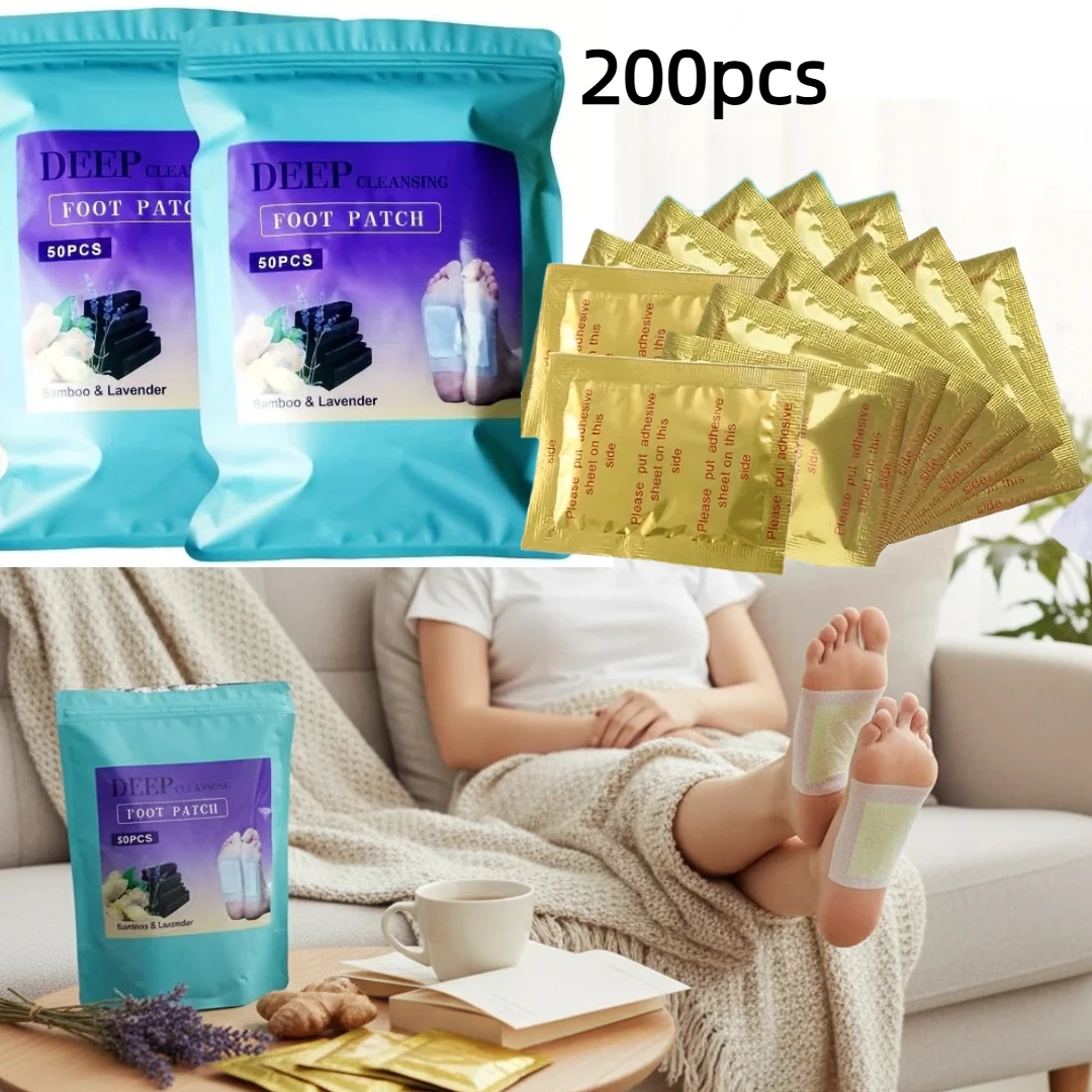 100/150/200 Stück Bambus-Fußpolster mit Vitamin C und Ingwerpulver, Tiefenreinigung, natürliche Fußpflege-Essentials, Geschenk für Eltern