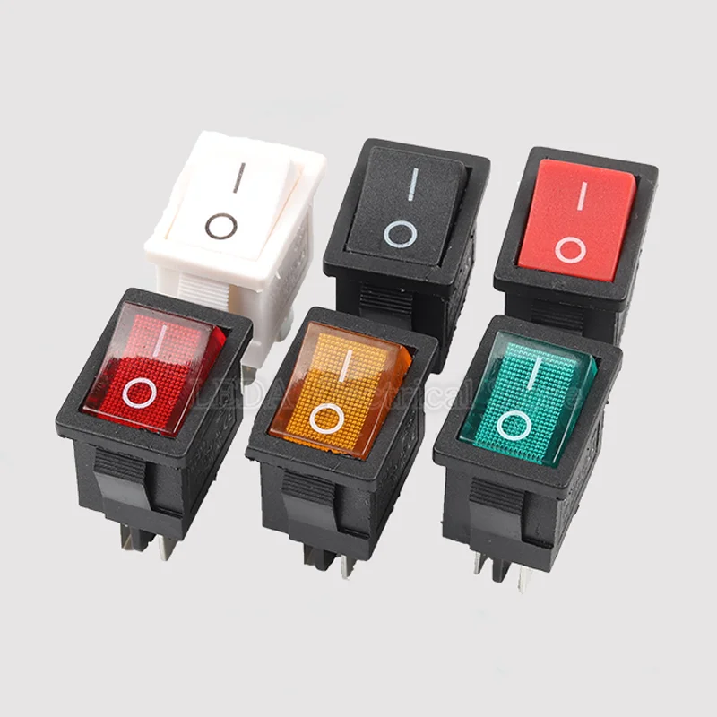 

5Pcs KCD1 4Pin 6Pin 6A 250VAC 10A 125VAC 21X15mm Snap Rocker Switch ON OFF ON Interruptor Reed Interupteur Schakelaar