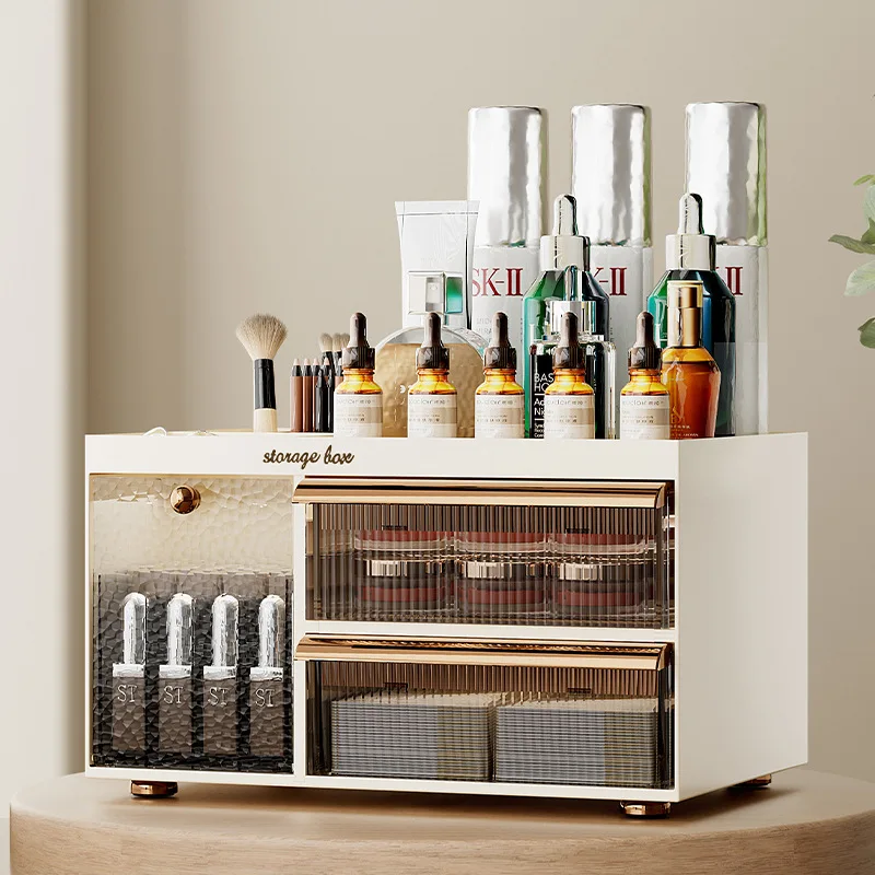 

Drawer Style Makeup Box Dormitory Table Desktop Storage Box for Skincare Products Lipstick on Dressing Table Cabinet Organizing