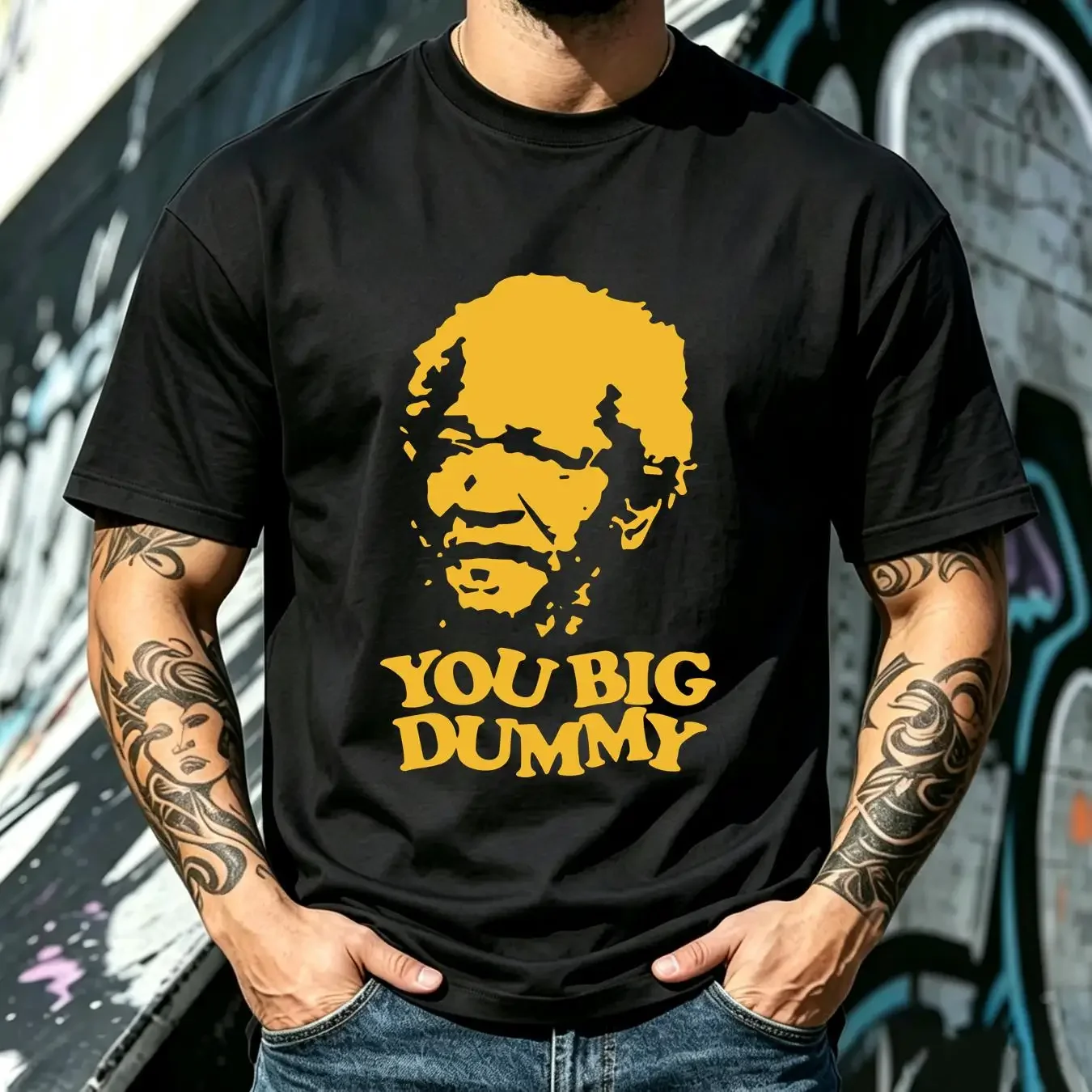 washed T Shirt You Big Dummy Fred Sanford Red Foxx Size S 5XL cotton Black SD124 long or short sleeves vintage Washed graphic