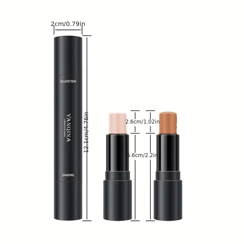 Double-ended contour pen highlighter shadow pen concealer