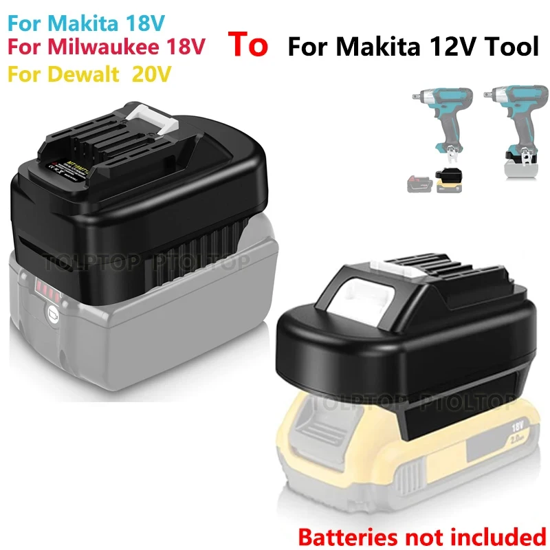 

Адаптер аккумулятора для Dewalt для Makita12V, инструменты для Dewalt 20 В, Milwaukee 18 В, для Makita12V, электроинструменты, дрели