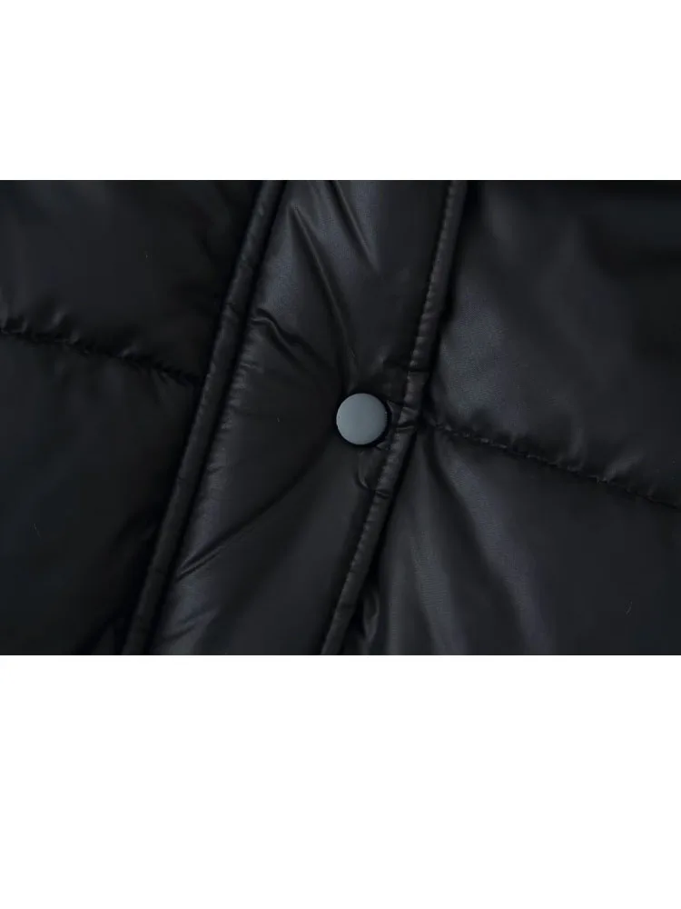 HH أزياء الشتاء النسائية 4-Color مقنعين الخصر سستة الديكور ملابس قطنية فضفاضة الإناث شارع العليا الرجعية سترة دافئة غير رسمية