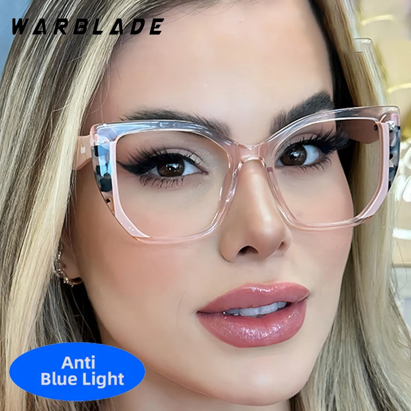 

Fashion Big Square Frame Optical Eyewear For Women Men Luxury Brand Computer Reading Work TR90 Anti-Blue Light Glasses Female