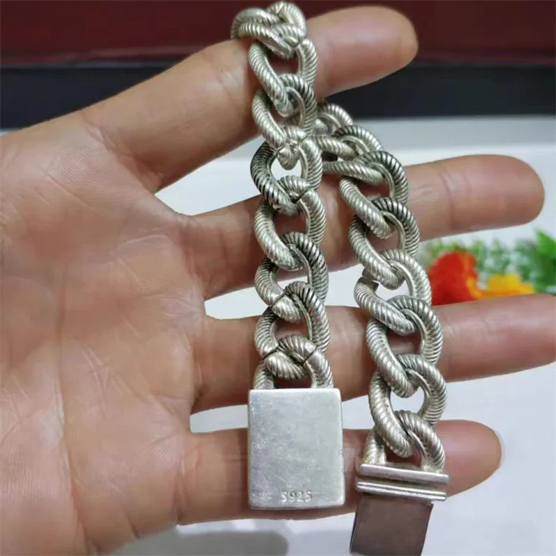 Mai Chuang/ Tibetan Silver Bracelet Fashionable Personalized Pendant Jewelry Exquisite Workmanship Men and Women Couples Gift