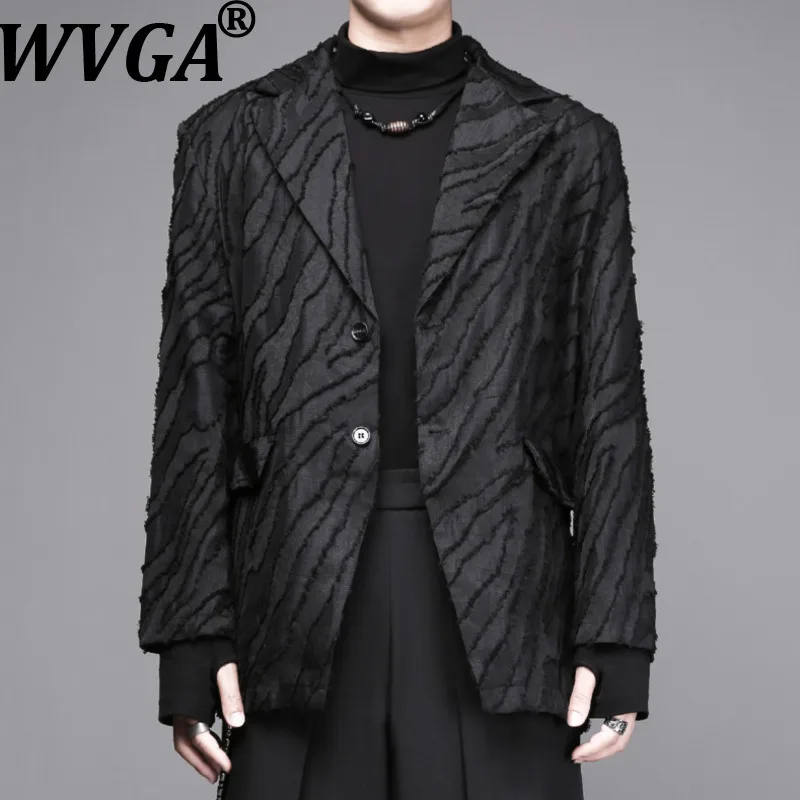 

WVGA Spring Autumn New Man Tide Pattern Tassel Trendy Suit Jackets Niche Chic Casual Yamamoto Turn-Down Collar Blazer Ins W13805