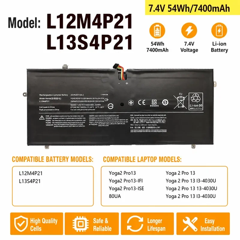 For Lenovo Yoga 2 Pro 13 L12M4P21 L13S4P21 Laptop Battery