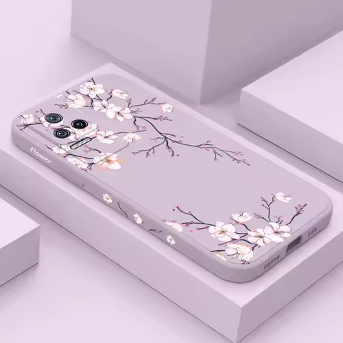 Plum Blossom Phone Case For Xiaomi Poco M6 X6 F6 M5S X5 F5 F4 X4 M5 M4 F3 X3 M3 F2 X2 Pro C40 4G 5G GT Liquid Silica Cover