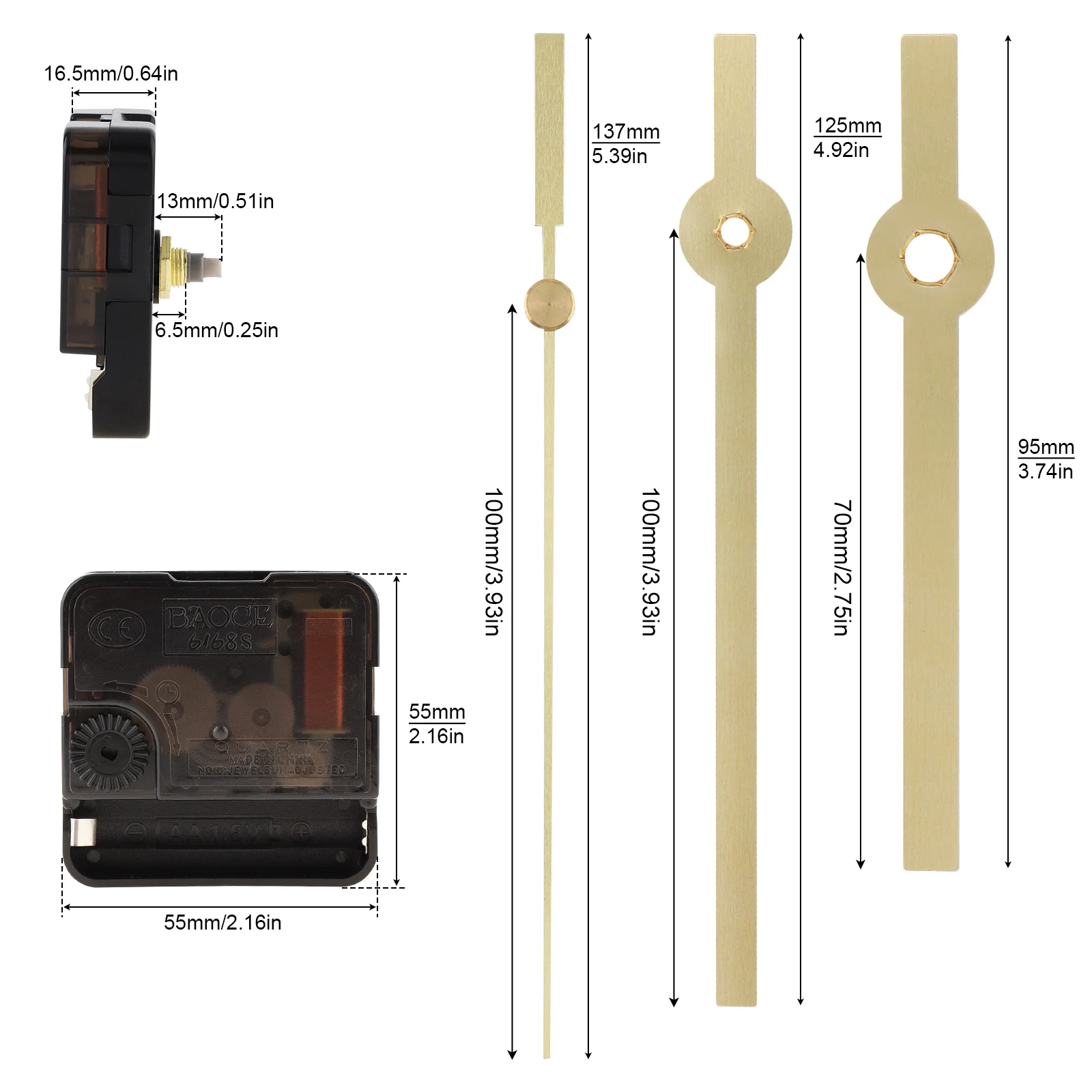 Quarzbatteriebetriebene, leise Wanduhr-Bewegungsmechanismen für Heimwerker/Reparatur, Ersatz von Uhrenteilen – Detail 11