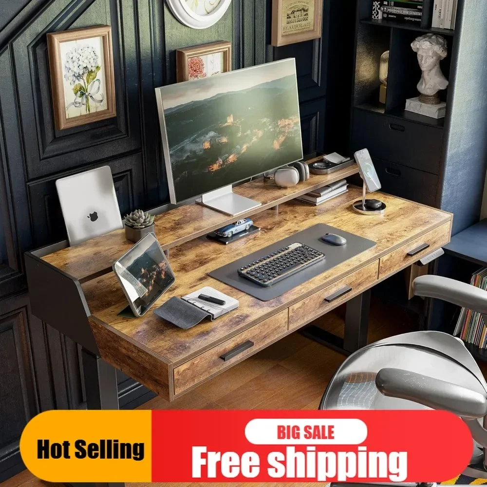 

Бестселлер: Электрический регулируемый по высоте стол-трансформер с ящиками, 48 x 24 дюйма, для работы стоя, простая сборка