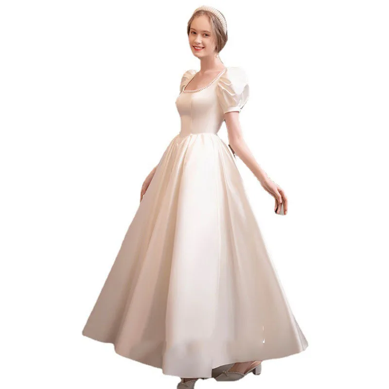 Z12  French satin light wedding dress 2023 new style outing studio