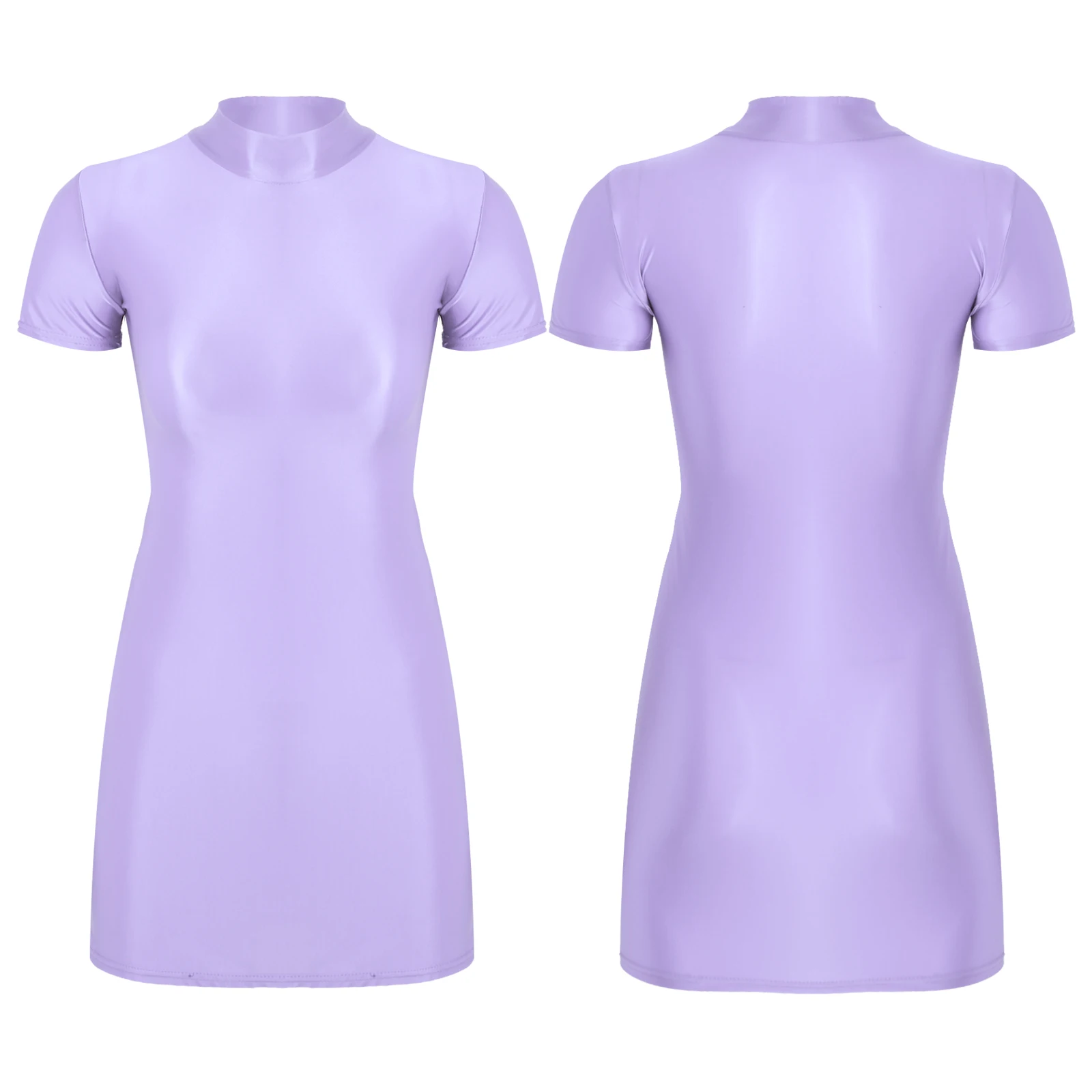 فستان نسائي ضيق مثير بأكمام قصيرة لامع لامع فساتين قصيرة لحفلات الهذيان والحفلات الراقصة والنوادي ملابس الرقص على القطب