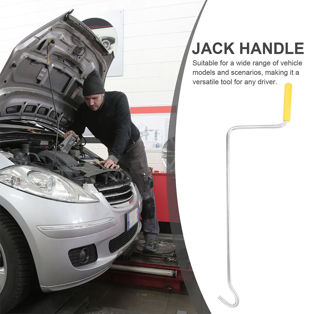 

3pcs Pole Lever Handle Silver Floor Handle Replacement Tire Lifting Tools Trailer Crank Automotive Accessories Hand Jack Tool