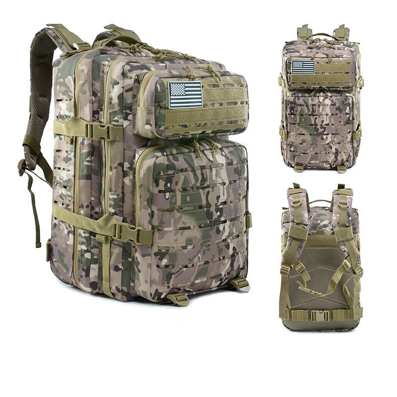 45L 3P Tactical Backpack 900D Oxford Waterproof  Rucksack Molle System Outdoor Hiking Camping Hunting Travel Bag