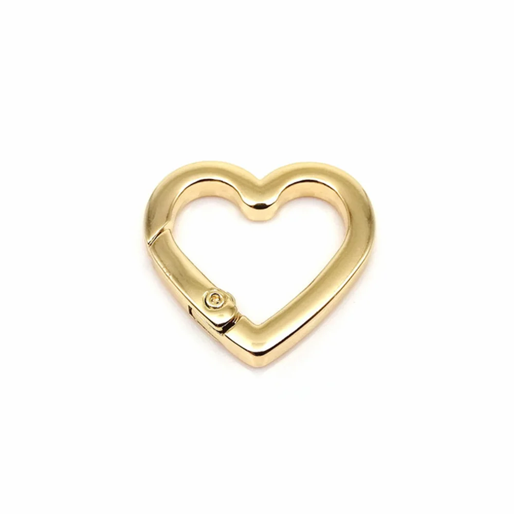 Heart Shape Spring Gate O Ring Openable Leather Bag Handbag Belt Strap Buckle Connect Keyring Pendant Key Chain Snap Clasp Clip