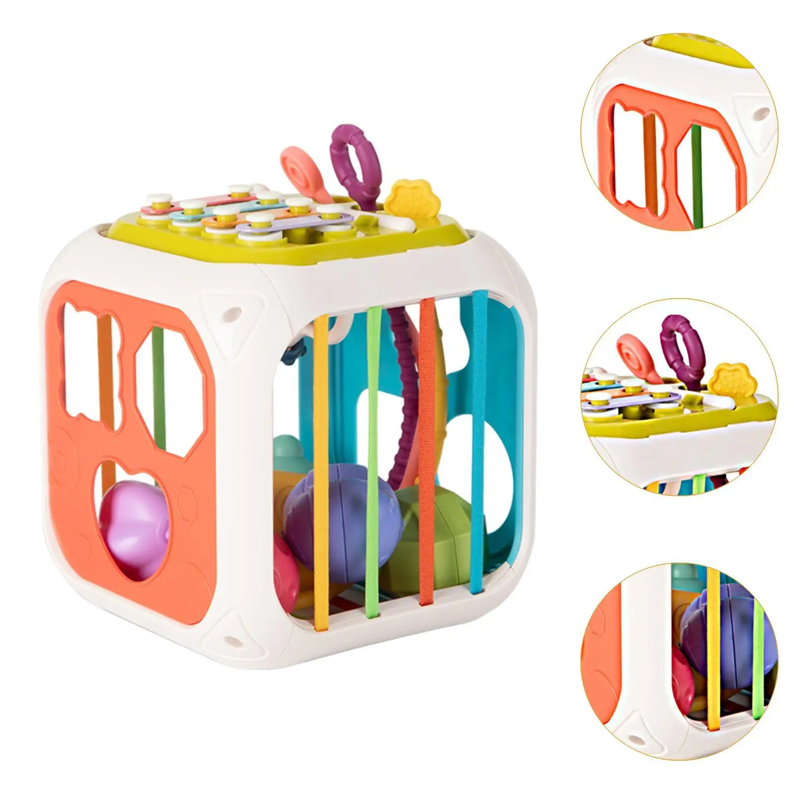 Activity Cube Busy Box Color Recognition Montessori Toy Baby Toys Sensory Toy for Boys Girls Children Toddlers 12-18 Months Baby