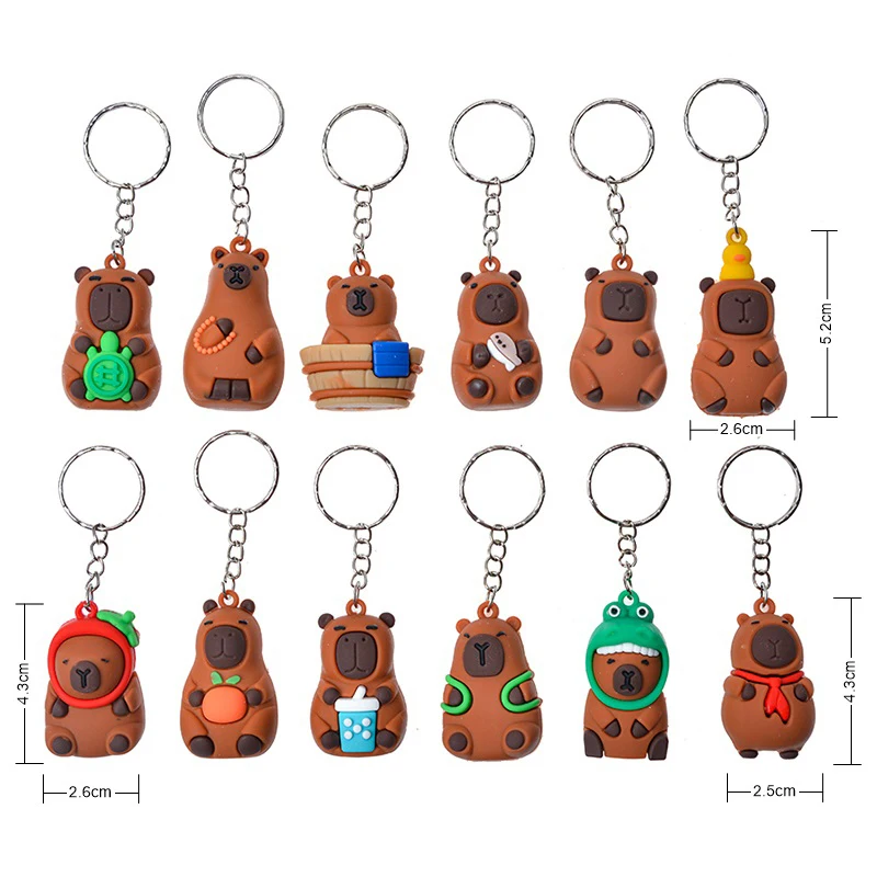 24Pcs/Set Capybara Figure Blind Box Anime Capibara Figures Doll Keychain Pendant Decoration Toy For Children Christmas Gift