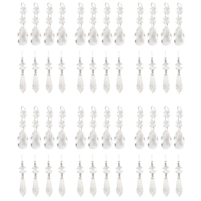 

Y50A-48 шт. люстра хрустальные призмы подвески набор 38 мм прозрачная каплевидная люстра сосулька кристаллы запасные части кристаллы