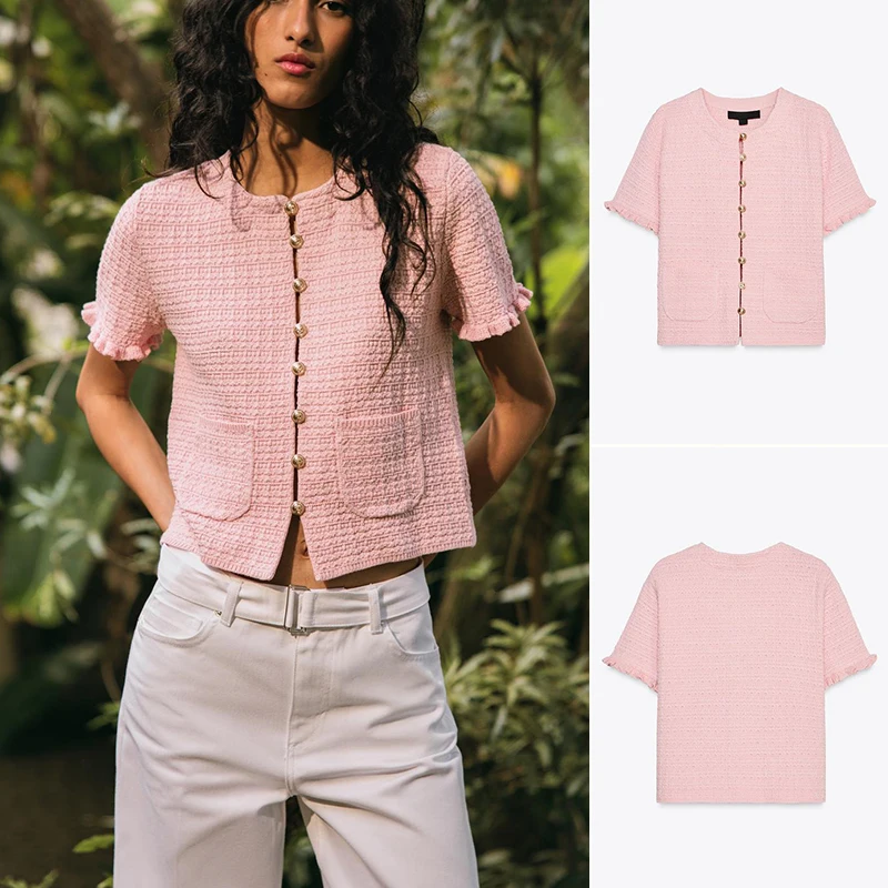 

Lazy Sle ort Sve круглый Ne вязаный кардиган женский летний Новое поступление полиэфирное волокно для поездок на работу Sle свободный крой одинарный...