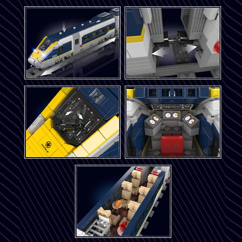 Molde rei 12016 trem técnico brinquedos o rc eurostar e320 bloco de construção montagem locomotiva tijolo conjunto crianças presente natal