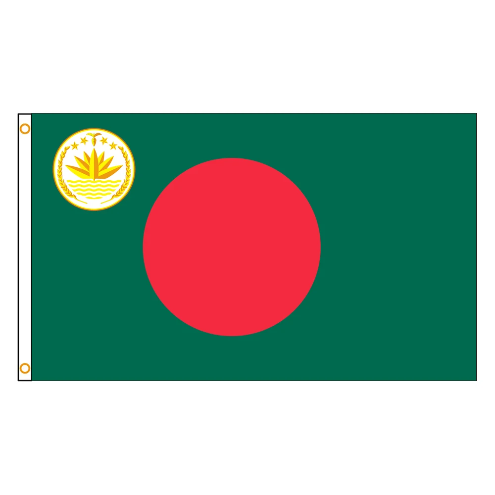 3×5 Ft Bangladesh Emblem Flag Polyester Printed Banner Tapestry For Decor