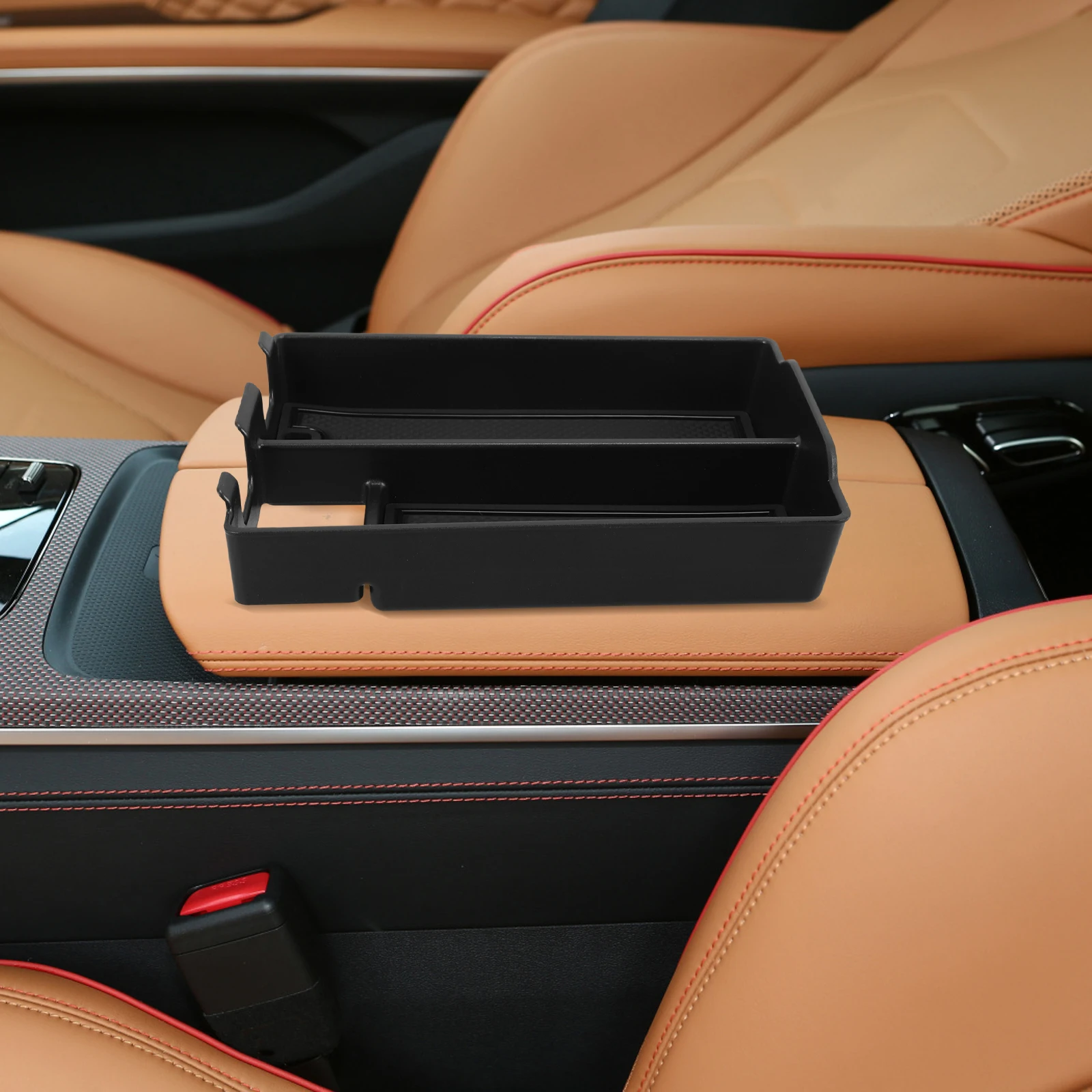 

Car Armrest Storage Box Black Dashboard Organizer Console Container Extra Space Vehicle Interior Decorative Tray