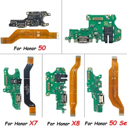 Placa de puerto de carga USB, piezas de conector de Cable flexible para Huawei Honor 50 Pro Se X7 X8, módulo de micrófono