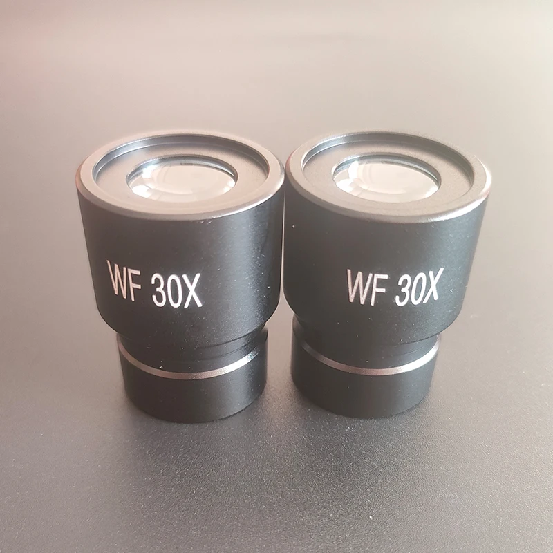عدسة مجهر بيولوجي بزاوية واسعة WF30X مقاس 23.2 مم، عدسة زجاجية بصرية معدنية بالكامل