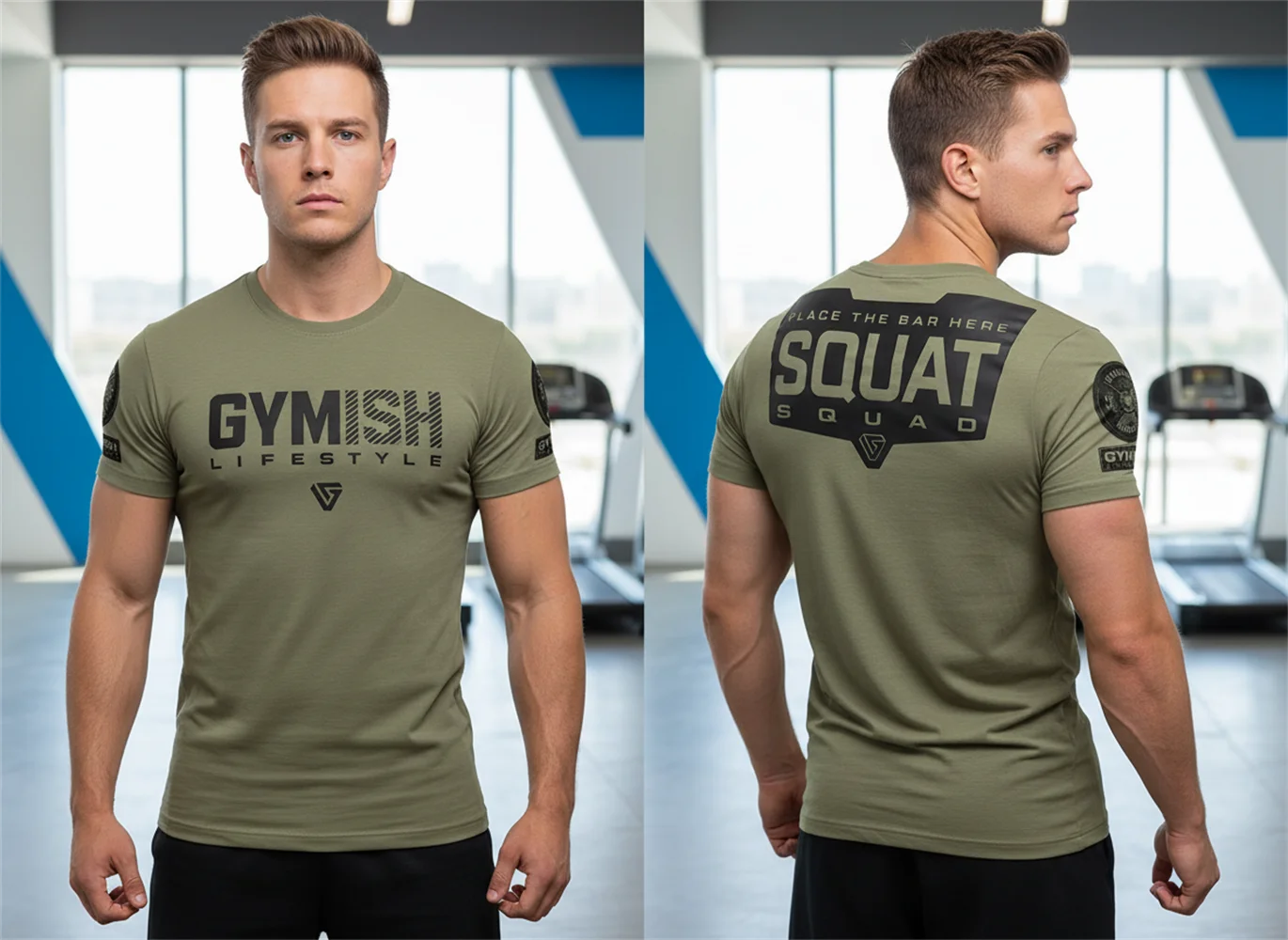 Camiseta Gymish Squat Squad para hombre, Fitness, gimnasio, entrenamiento, manga corta, ropa deportiva informal, entrenamiento, Top atlético