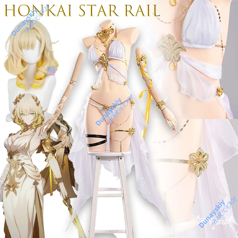Honkai Star Rail Aglaea inspirierter Cosplay-Badeanzug, sexy, schöne, hochwertige Damen-Halloween-Weihnachtsfeier, Rollenspiel-Outfit