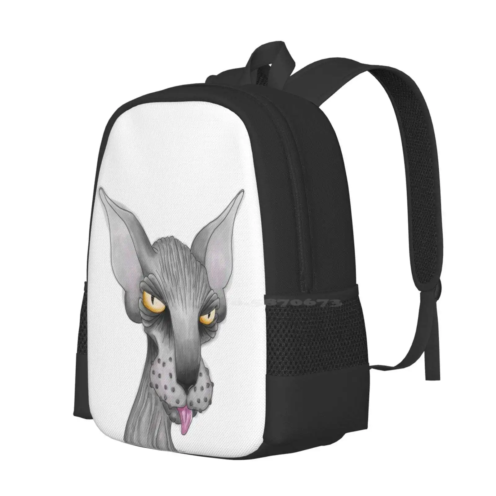 Sassy Sphynx Backpack For Student School Laptop Travel Bag Cat Sphynx Hairless Kitty Kitten Funny Tongue Animals Pets Original