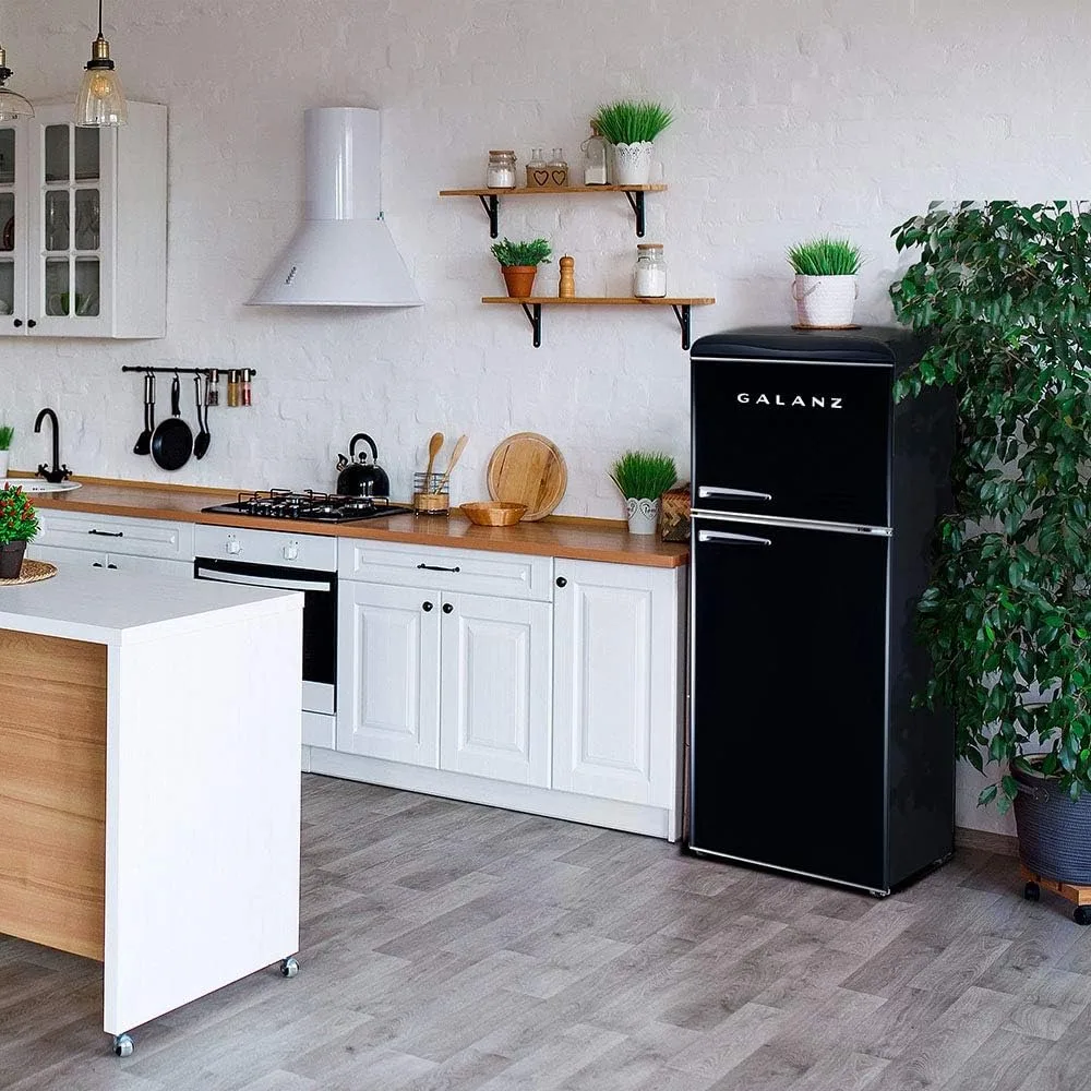 Retro Refrigerator with Top Freezer Frost Free, Dual Door Fridge, Adjustable Electrical Thermostat Control