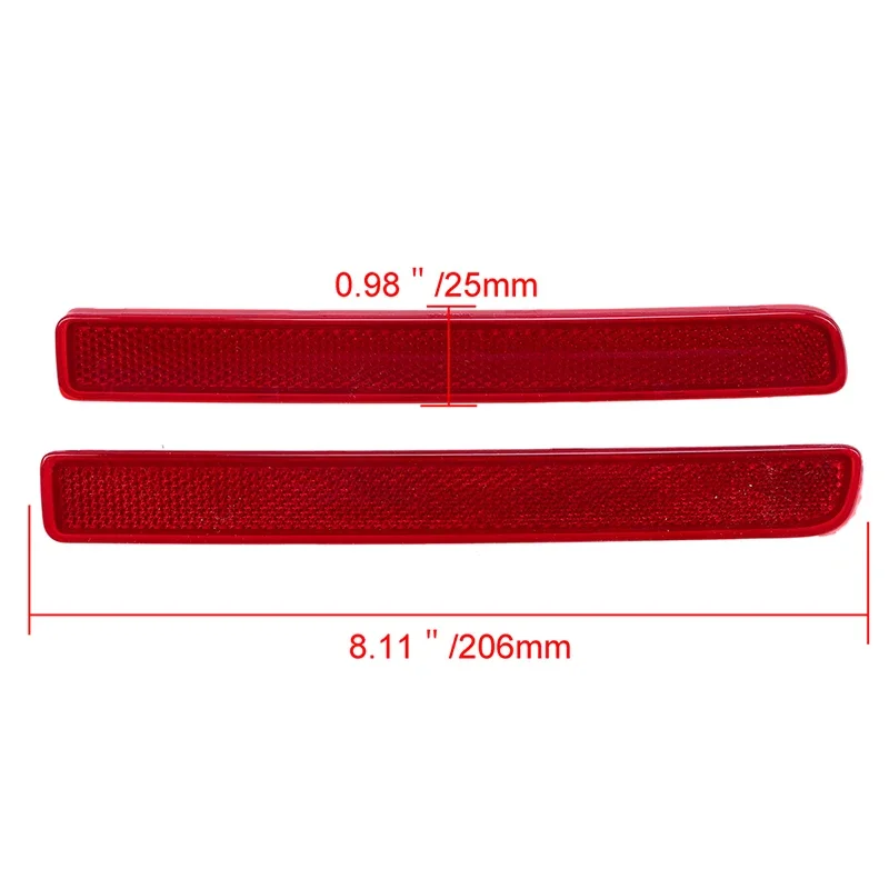 POSSBAY Car Rear Bumper Reflecrtor Red Tail Strip Lights Stickers for Land Rover Discovery 4 2009-2016 Warning Reflective Strips