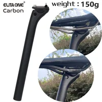 ELITAONE MTB tija de sillín de carbono Offset 20mm 25,4 27,2 30,9 31,6mm tija de sillín de bicicleta de montaña/carretera 350-450mm luz 150g