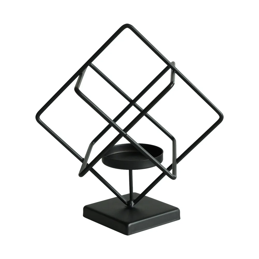 حامل شموع حديدي - ديكور طاولة طعام رومانسي للمطعم/المنزل، قطعة مركزية للإضاءة ذات مزاج عتيق مع سحر ريفي