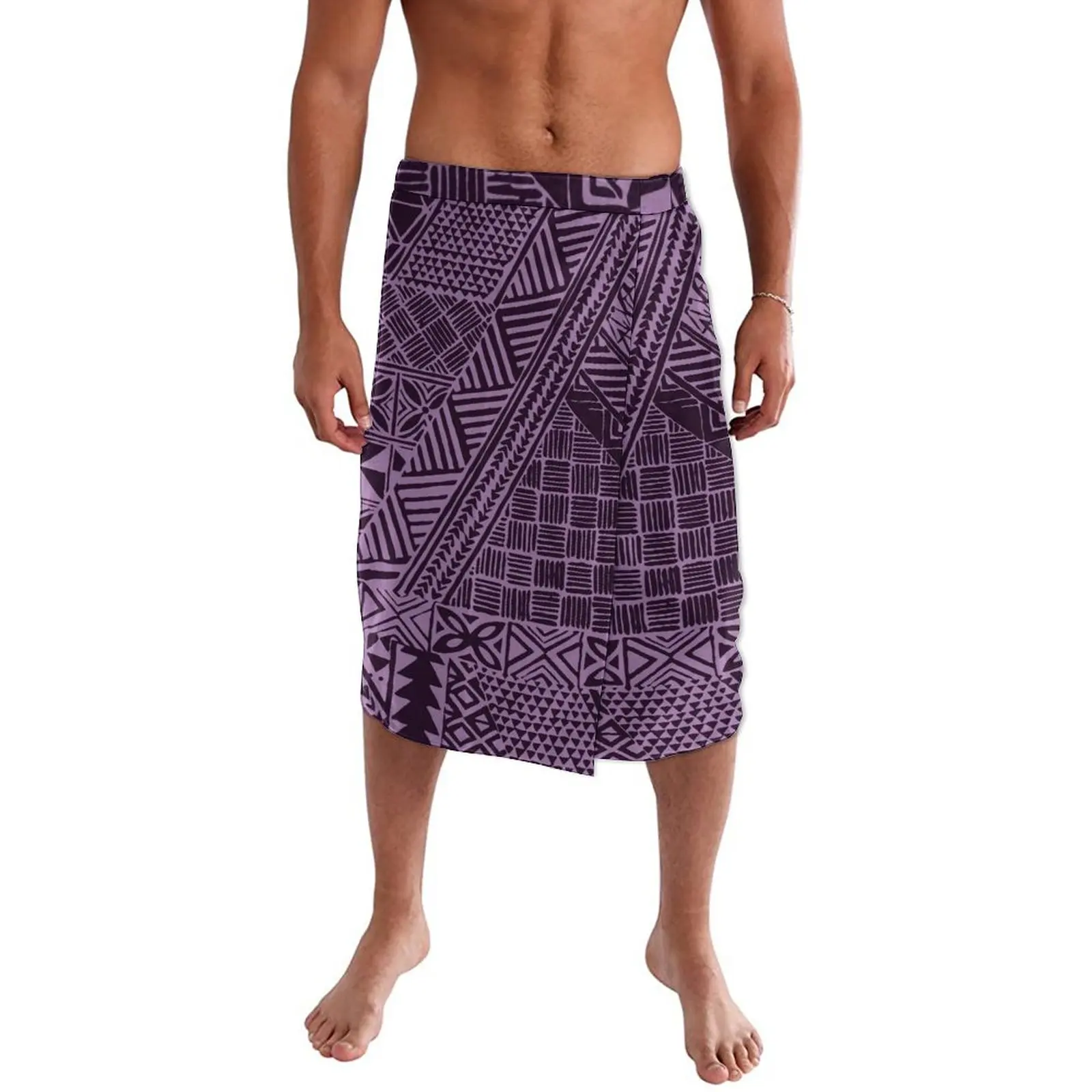 Custom Polynesian Print Ie Faitaga Pacific Island Tribal Style Sarong Samoa Ethnic Menswear Lavalava Soft Fabrics Sulu