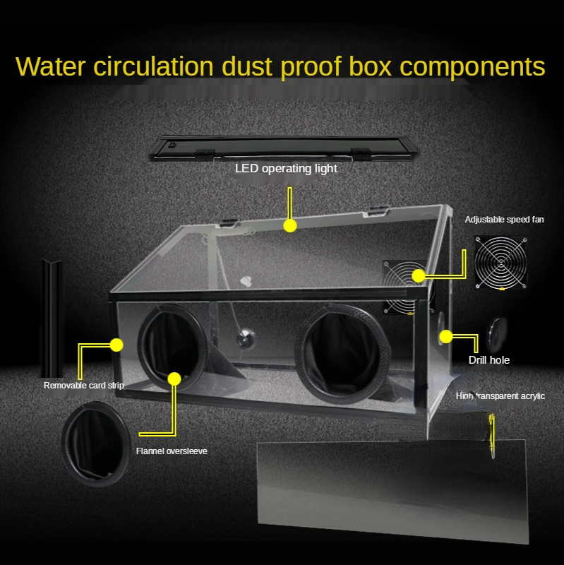 Transparent Acrylic Dust Box Polishing Machine Electric Grinding Table Grinding Wheel Machine Jade Beeswax Wenwan Carving Cover