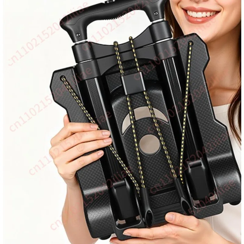 

Foldable Labor-saving Hand Trolley, Portable Inclined Pull Cart for Student Luggage and Daily Travel