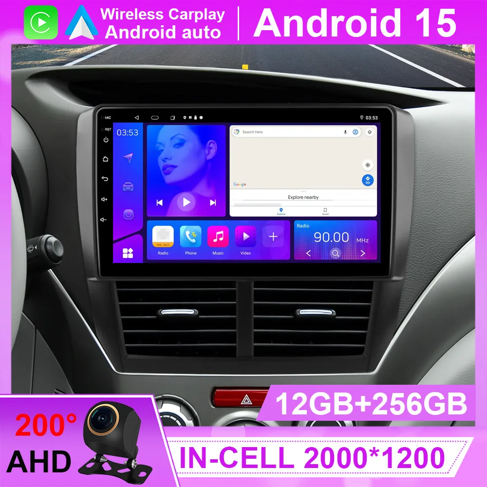

Android 15 Carplay Car Radio For Subaru Forester 3 SH 2007-2013 For Impreza GH GE Multimedia Player 2 din Head Unit GPS WIFI CPU