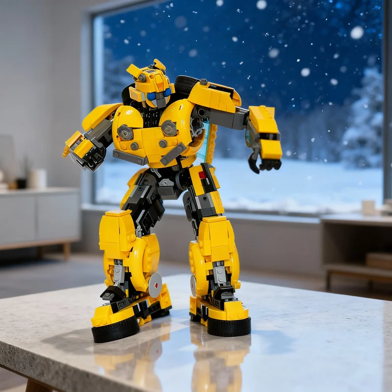 865pcs MOC BBM Bumblebee Alternate Build Icons Model Building Blocks Shelf Decor, Home Decor Bookshelf Display Gift For Adults