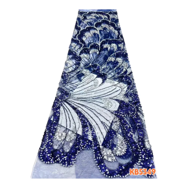 

Зеленая ткань с бисером, 5 ярдов, французское сетчатое кружево с бисером, африканские розовые тюлевые кружева с пайетками для шитья KB5349