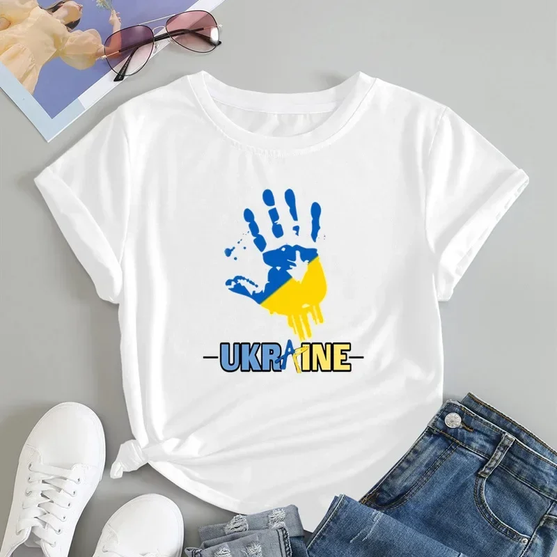 Hot Sale Ukraine Printed Short Sleeve T-shirt Women's Tops Y2k Top  Graphic T Shirts Harajuku Vintage Tee Tee