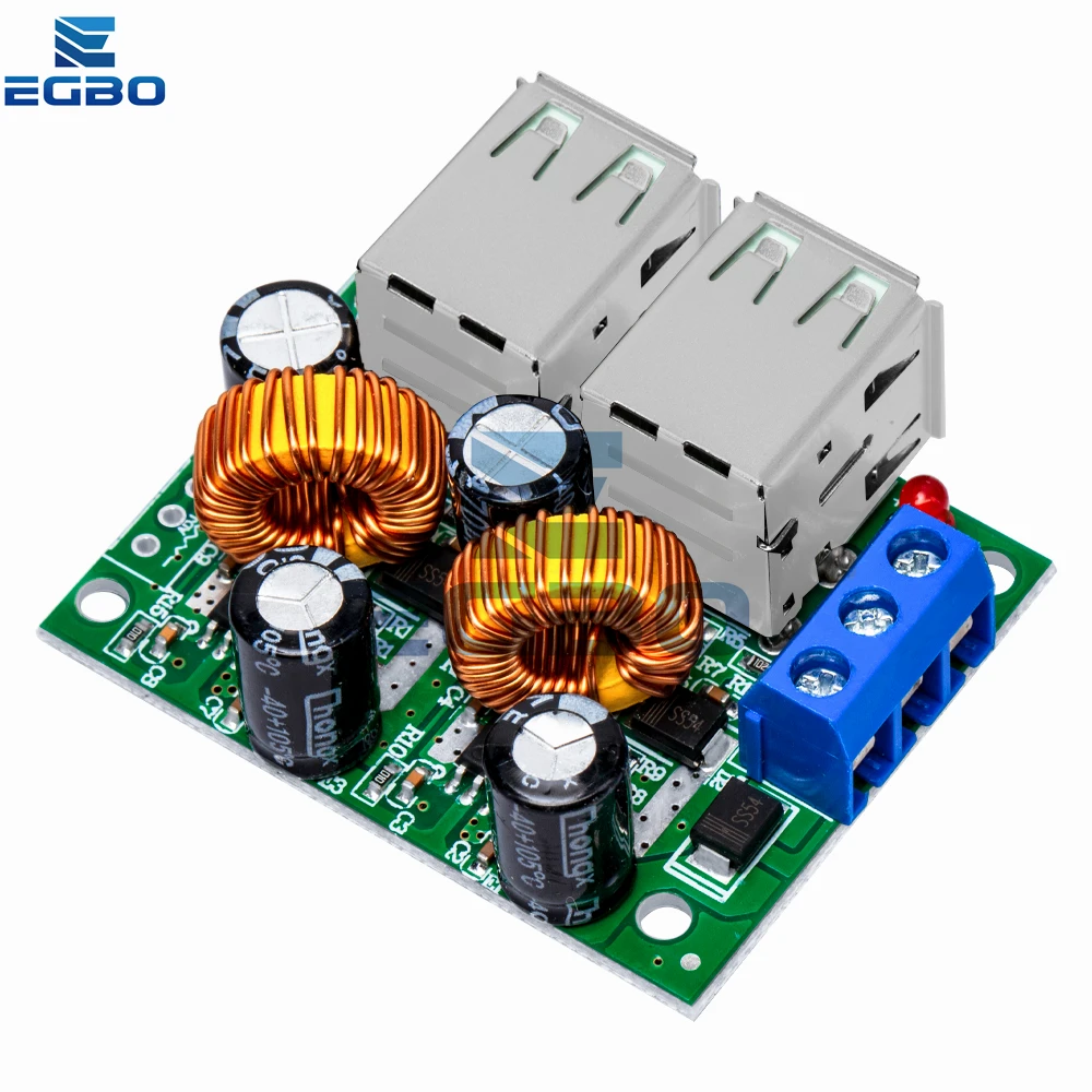 EGBO 4 Four USB Port A5268 Step Down Power Supply Converter Board Module DC 12V 24V 40V to 5V 5A For MP3/MP4 Phone Car Equipment