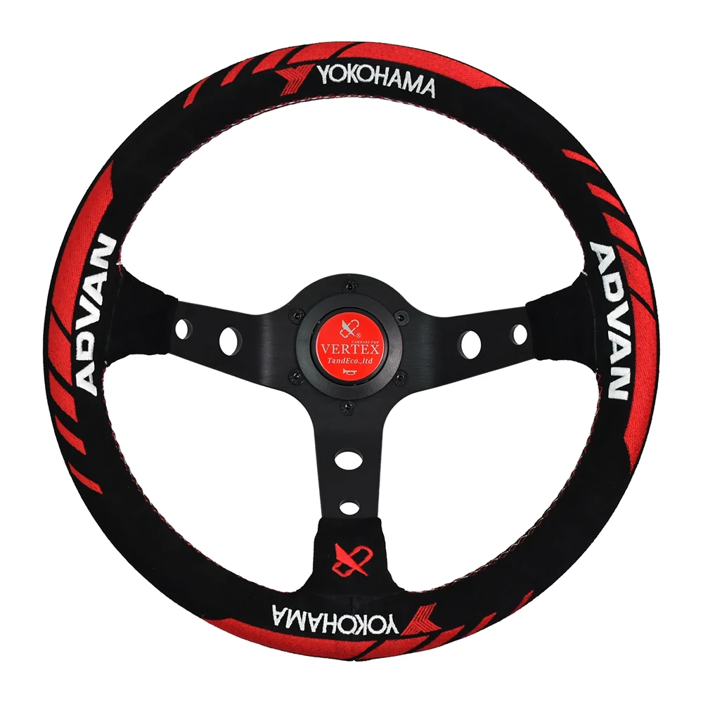 

VERTEX 330MM Collaboration Steering Wheel 330mm Suede Leather Red Line Racing Steering Wheel in Formula Drift Jp 2022