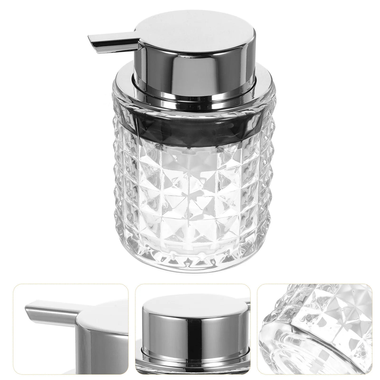 

Refillable Glass Press Pump Soap Dispenser Bottle for Hand Soap Shampoo Shower Gel Lotion Bathroom Lotion Dispensers