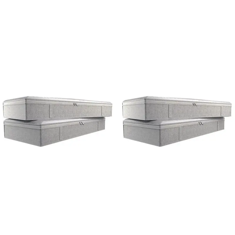 GTBL 4X Foldable Under Bed Bags Large Under Bed Storage Boxes Thick Breathable Underbed Clothes Storage Bags Organizer