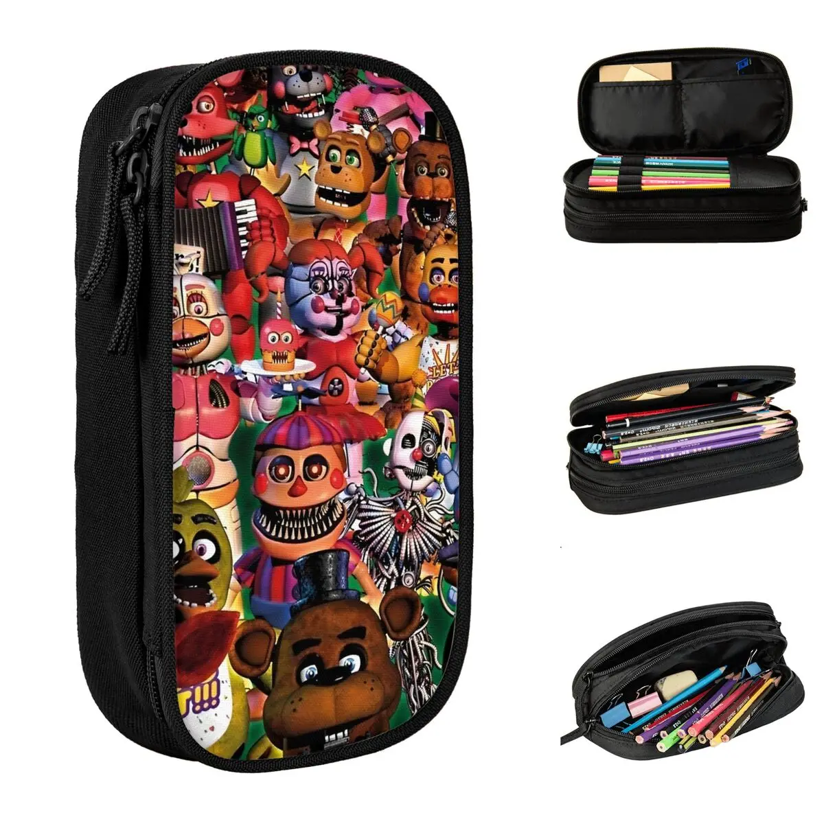 Fun Fnaf Movie Pencil Cases Pencilcases Pen Box for Student Big Capacity Bags Students School Gift Stationery